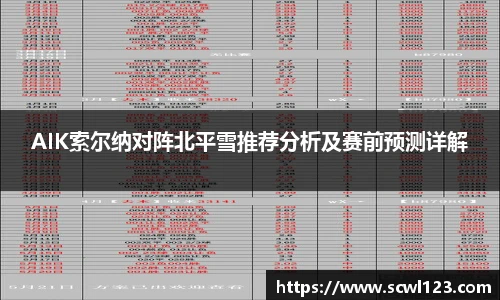 AIK索尔纳对阵北平雪推荐分析及赛前预测详解